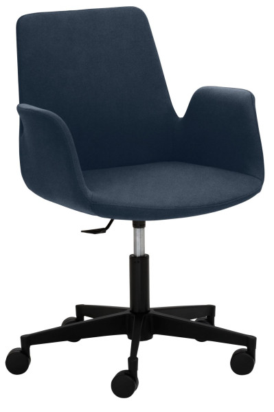 Fauteuil Mayer Sitzmöbel , avec piètement en plastique (ø 61 cm) noir, bleu foncé, 2010_03_30602