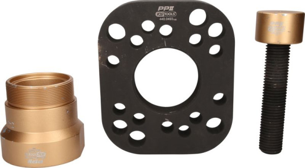 KS Tools jeu d'extracteurs pour moyeu sans anneau de boulon de roue, 3 pièces, vérin hydraulique recommandé : 45t, 440.0615