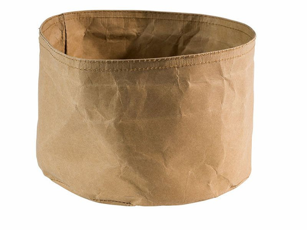 Sac à pain APS -PAPERBAG-, Ø 20 cm, hauteur: 13 cm, papier aspect cuir, beige, 30450