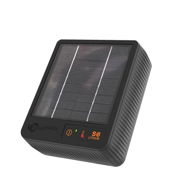 Clôture électrique/appareil solaire Gallagher S6 avec batterie Li (3,2 V - 6 Ah), 349008