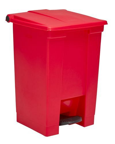 Conteneur à déchets DENIOS en PE, avec couvercle à fermeture automatique, volume 68 litres, rouge, 274-570