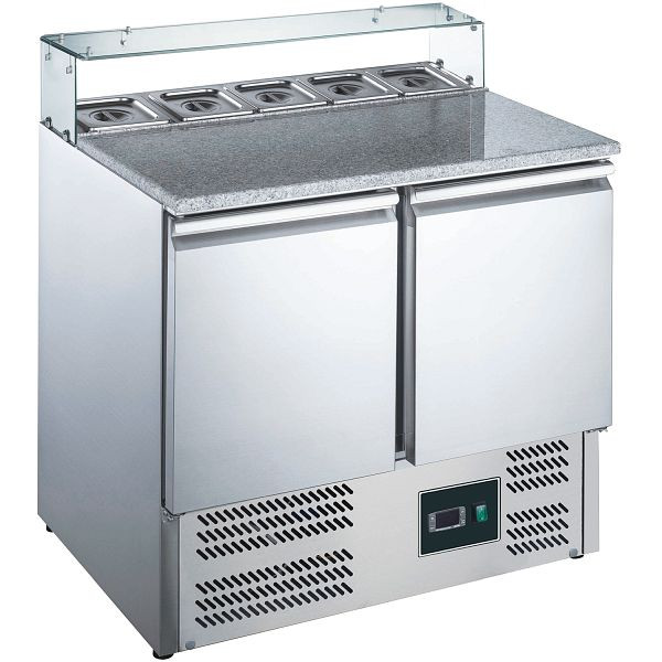 Table à pizza Saro avec plateau en verre modèle EPS 900G, 465-1060