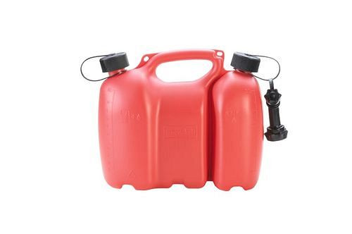 DENIOS bidon double pour carburant, réservoir d'huile intégré, 6 + 3 l, rouge, lot de 4, 308378