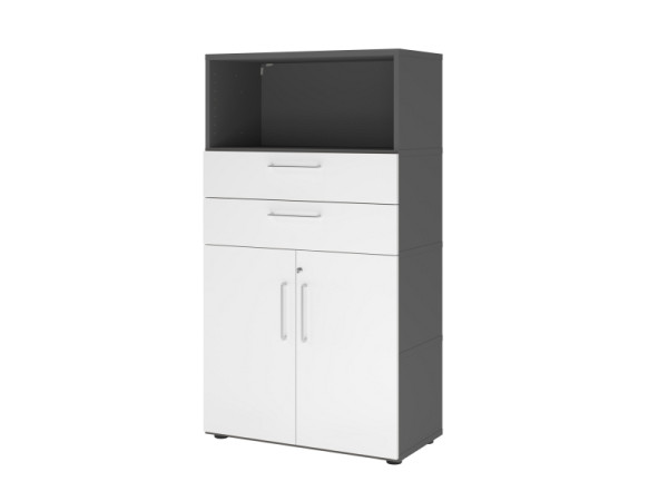 Armoire combinée Hammerbacher, 4OH, graphite/blanc, VFW48K2KG/G/W/BS