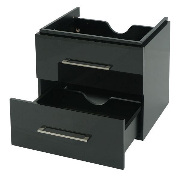 Mendler Premium HWC-D16 meuble-lavabo, meuble-lavabo meuble de salle de bain, brillant 60cm, noir, 62240
