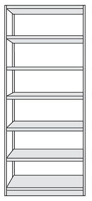 Kerkmann étagère de bureau complète Progress 500, L 960 x P 400 x H 2250 mm, gris clair, 50940411