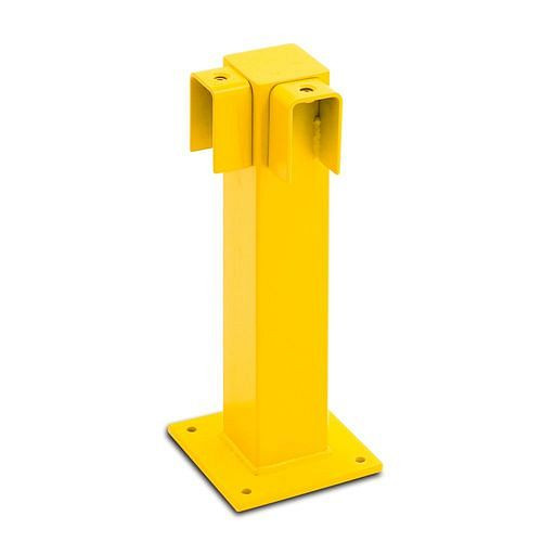 Garde-corps de protection contre les chocs Moravia XS, poteau d'angle, galvanisé à chaud, revêtement jaune, à cheviller, H 500 mm, 311021