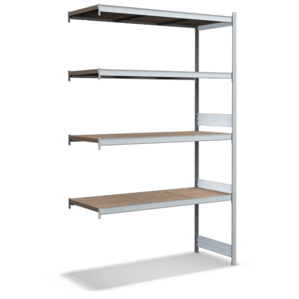 BITO grand kit d'extension d'étagère /350kg 2499x1512x624 4 niveaux aggloméré galvanisé, C1256-0005