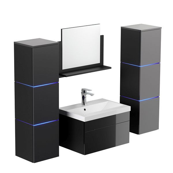 Meuble de salle de bain HOME DELUXE WANGEROOGE - XL noir, 8446