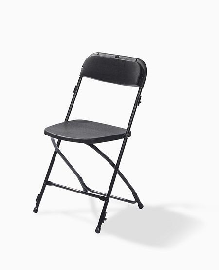 VEBA Budget chaise pliante noir/noir, pliable et empilable, structure en acier, 43x45x80cm (LxPxH), 50160