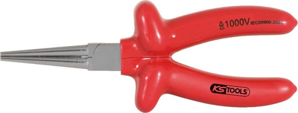KS Tools 1000V Pince à bec rond Langbeck, 160 mm, 117.1290