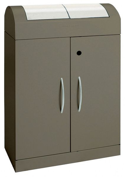 tri des déchets contondants TD 2-aspect-plus-, moka doux/acier inoxydable, conteneur intérieur galvanisé, 2x45 litres, 5603008