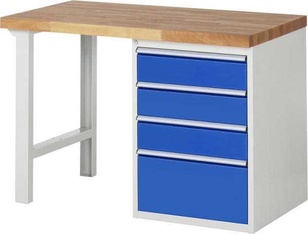 Etabli RAU série 7000 - conception modulaire, 4 x tiroirs, 1250x840x700 mm, 03-7510A1-127B4S.11