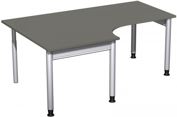 Bureau PC geramöbel gauche, réglable en hauteur, 1800x1200x680-820, graphite/argent, N-657310-GS