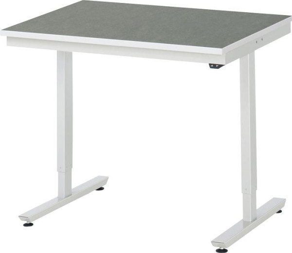 Table de travail RAU série adlatus 150 (réglable en hauteur électriquement), plan de travail avec revêtement linoléum/universel, 1000x720-1120x800 mm, 08-AT-100-080-L