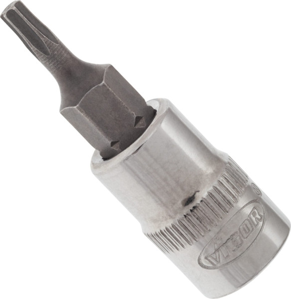Embout de tournevis VIGOR TORX, carré creux 6,3 mm (1/4 pouce), profil TORX interne, T10, V2442N
