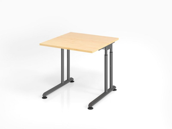 Bureau Hammerbacher ZS08, 80 x 80 cm, plateau : érable, épaisseur 25 mm, chant épais en ABS, forme rectangulaire, VZS08/3/G