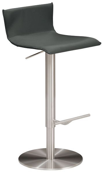 Mayer Sitzmöbel myHENRI, revêtement d'assise en cuir véritable anthracite, structure chromée aspect acier inoxydable, 1225_04_81014