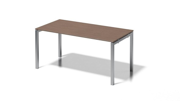 Bureau Bisley Cito, structure en U hauteur fixe 730 mm, H 19 x L 1600 x P 800 mm, noyer/argent, DUF1608WN355