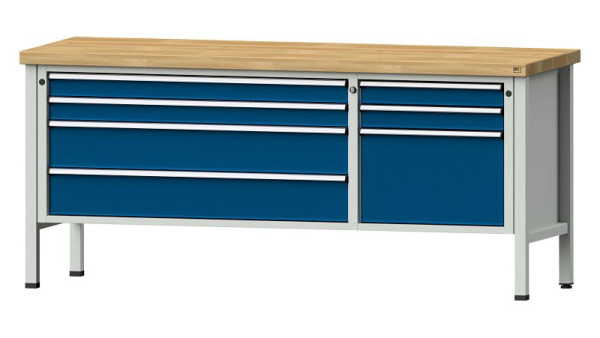 Établis ANKE Établi en caisson, modèle 288 V, 2000 x 700 x 900 mm, RAL 7035/5010, BMP 50 mm, 304.631