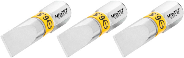 Embout Hazet, six pans plein 6,3 (1/4 pouce), profil de fente, 1,2 x 6,5 mm, nombre d'outils : 3, 2208N-10/3