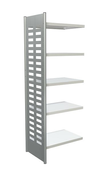 Étagère design Kerkmann M2, L 750 x P 500 x H 2200 mm, aluminium argent/gris clair, 51583511