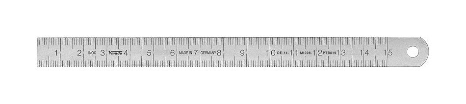 Règle en acier Vogel Germany, type A, 6000 x 20 x 1,0 mm, lecture de gauche à droite, 1016010600