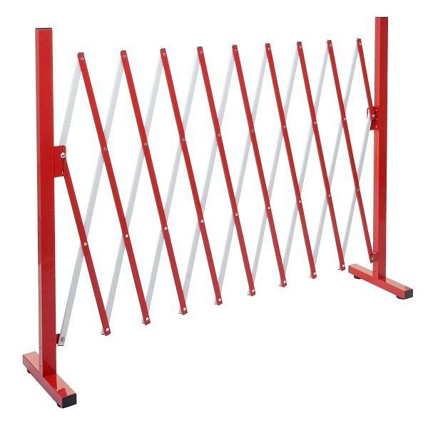 Barrière Mendler HWC-B34, barrière de sécurité extensible, aluminium rouge-blanc, hauteur 103cm, largeur 32-265cm, 64375