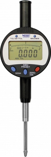 Comparateur numérique Vogel Germany, avec sortie de données USB, 0 - 25,4 mm / 0 - 1,0 pouce, 0,01 mm / 0,0005 pouce, 242163