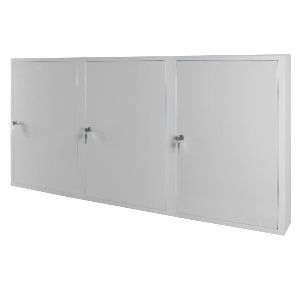 Armoire murale à outils ADB avec 3 portes, 4 étagères, gris, 52597