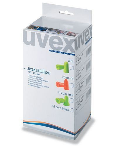 Boîte de recharge uvex com4-fit, pour distributeur, SNR 33, orange, UE : 300 paires, 210-217
