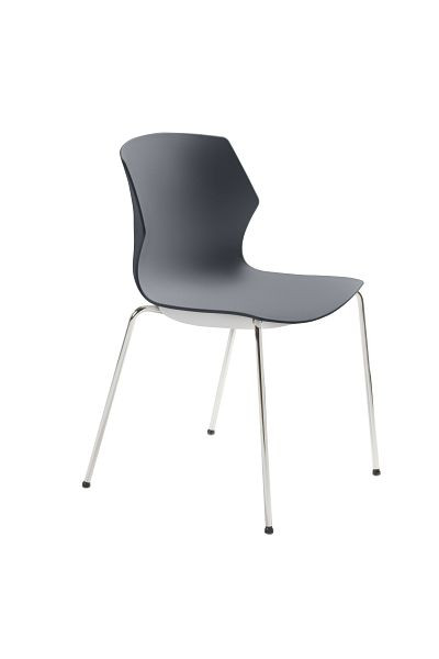 Mayer Sitzmöbel myPRIMO chaise empilable, coque d'assise en plastique anthracite, structure chromée, 2510_01_01