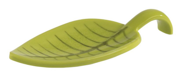 Cuillère à amuse-gueules APS -LEAF-, 10 x 4,5 cm, hauteur : 1,5 cm, mélamine, verte, paquet de 50, 83889