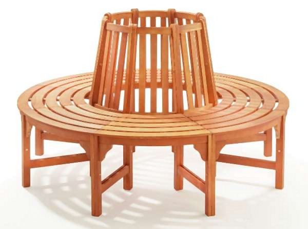 Banc d'arbre Metra, banc rond, banc de jardin en bois, largeur 190 cm, 10183