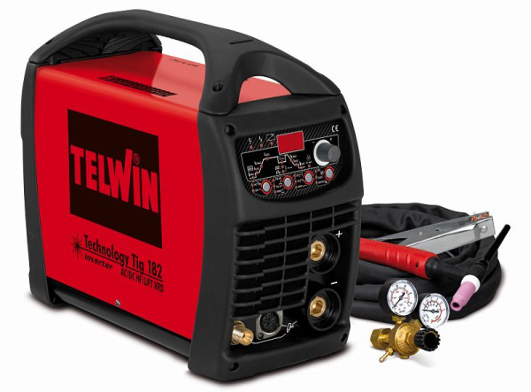 Poste à souder inverseur contrôlé par microprocesseur Telwin TECHNOLOGIE TIG 182 AC/DC-HF/LIFT 230V+AC, 816824