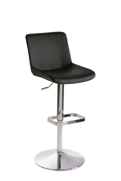 Mayer Sitzmöbel , structure chromée, coque d'assise rembourrée, gris noir, 1235G_01_26477