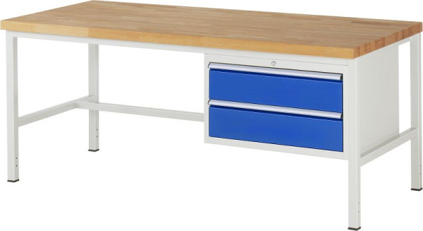 Etabli RAU série 8000 - modèle 8225, L2000 x P900 x H840-1040 mm, base système L1995 x P850 x H800-1000 mm, 03-8225A1-209B4H.11