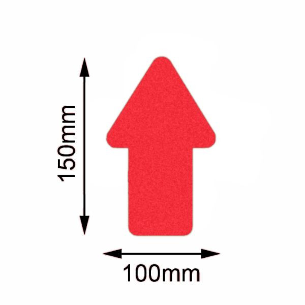 Marqueur de sol Mehlhose Flèche rouge de sécurité 100x150mm, UE: 10 pièces, KSRP1V10