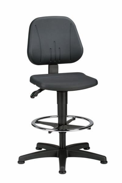 bimos Unitec avec patins et repose-pieds et mousse PU noire, hauteur d'assise 580-850 mm, 9651-2000