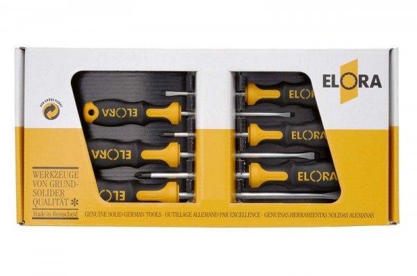 Jeu de tournevis ELORA, fente et Phillips, 6 pièces, 583 S6-K-1, 0583520605501