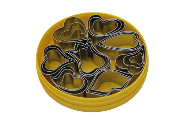 Set d'emporte-pièces décor Schneider "Cœur", 24 pièces, hauteur : 20 mm, acier inoxydable, 199663