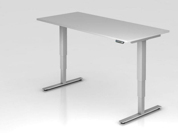 Bureau assis-debout électrique Hammerbacher 180x80cm gris, hauteur de travail 63,5 -128,5 cm, VXDSM19/5/S