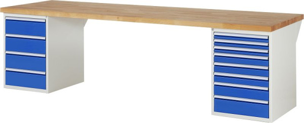 Etabli RAU série 7000 - modèle 7822-3, L3000 x P900 x H890 mm, base système L3000 x P850 x H850 mm, 03-7822A3-309B4M.11
