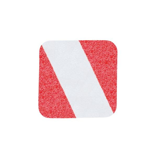 m2 revêtement antidérapant marquage d'avertissement rouge/blanc bandes individuelles 140x140mm, UE : 10 pièces, M1YV101401