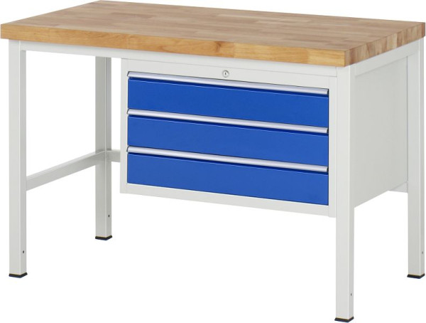 Etabli RAU série 8000 - modèle 8227, L1250 x P700 x H840-1040 mm, base système L1245 x P650 x H800-1000 mm, 03-8227A1-127B4H.11