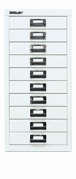 Bisley MultiDrawer™, série 29, DIN A4, 10 tiroirs, blanc signalisation, L2910696