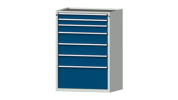 Armoire à tiroirs pour établis ANKE, modèle 4009 V, 910 x 675 x 1280 mm, RAL 7035/5010, baignoire, 611.316