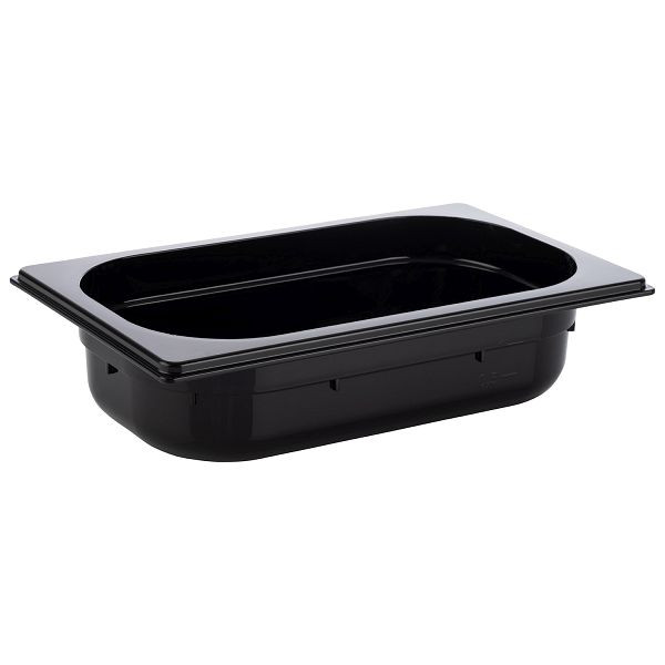 Bac APS GN 1/4, 26,5 x 16,2 cm, profondeur : 65 mm, polycarbonate, noir, 1,7 litres, 82072