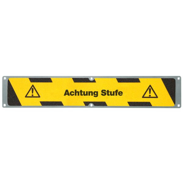 Pantalon de farine plaque antidérapante en aluminium avec revêtement antidérapant m2, "Attention step" 114x635mm, APM13F1