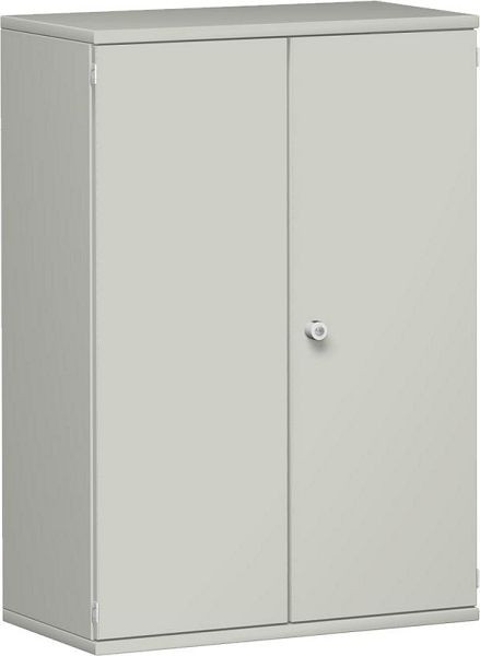 geramöbel armoire à portes battantes 2 étagères décoratives, verrouillable, 800x425x1152, gris clair/gris clair, N-10D308-LL